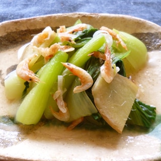 青梗菜と桜海老の生姜さっと煮